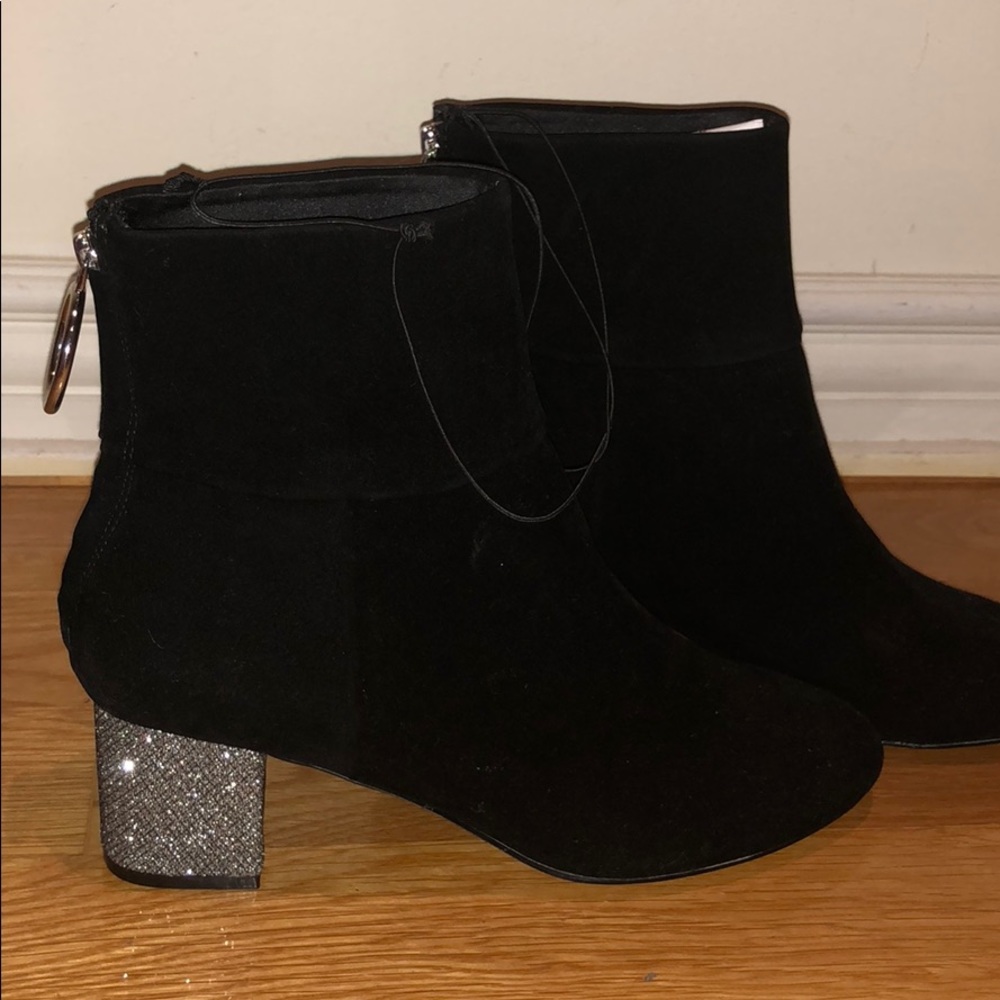 Brand New H&M Booties w/ Shiny Silver Heel